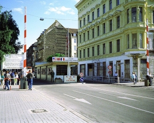 Checkpoint Charlie. Discover more from the Cold War Museum through the photograph. Wikimedia Commons