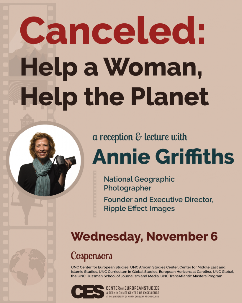 Event flyer for Annie Griffiths.