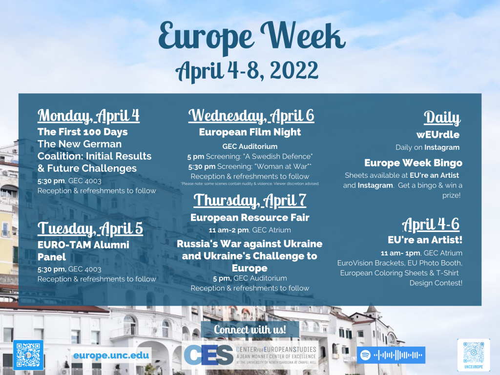 Calender of Europe Week Events