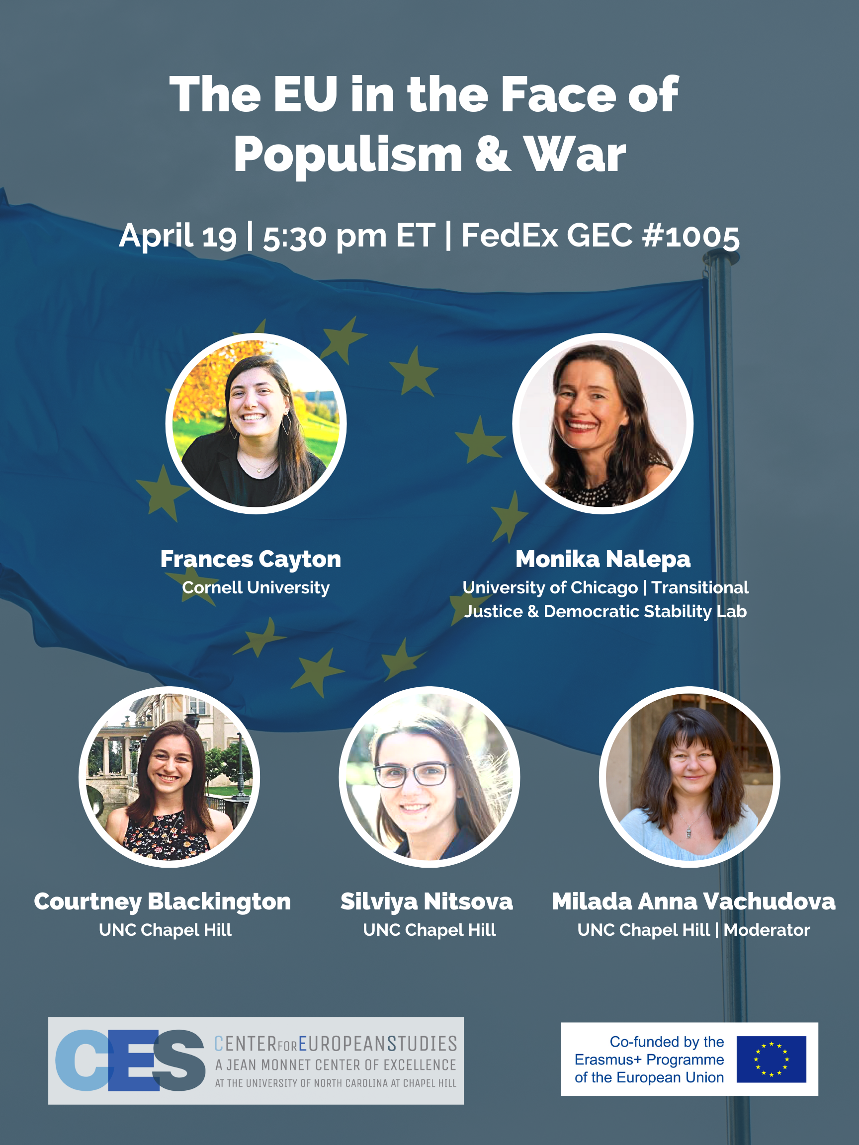 The EU in the Face of 
Populism & War Event poster